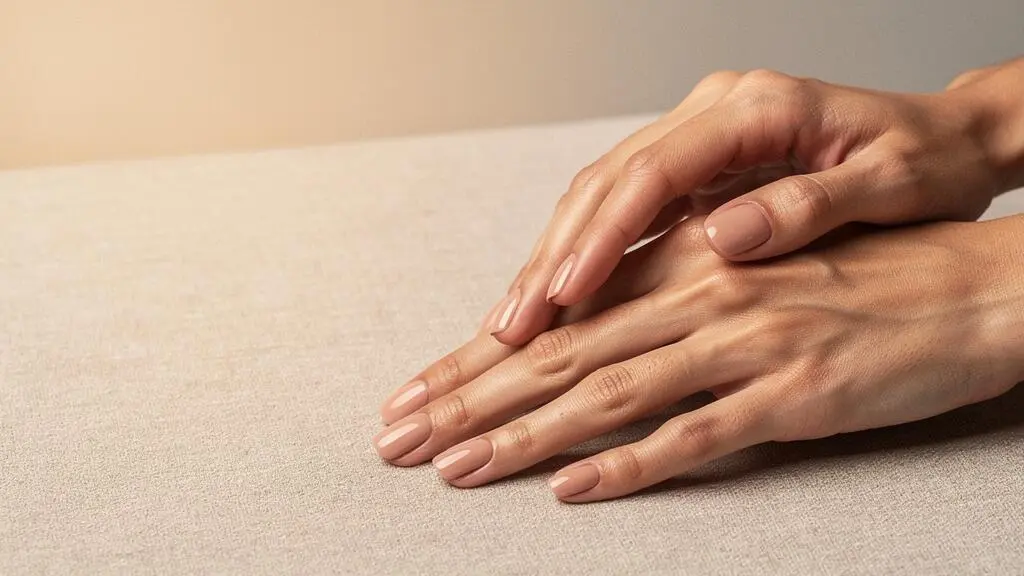 Manos con una manicura profesional impecable y minimalista, simbolizando una manicura de larga duración